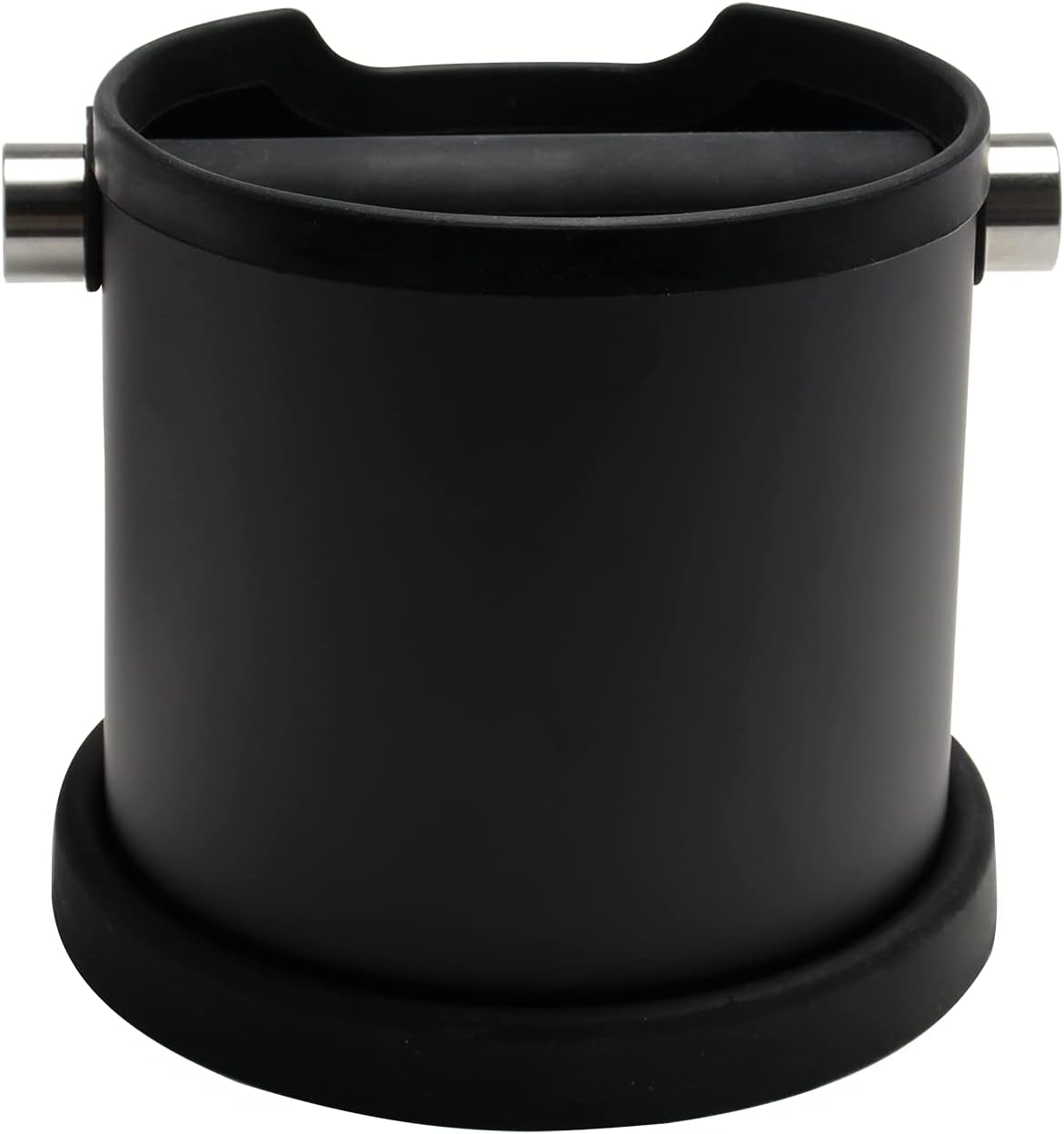 Espresso Knock Box, Capacity 60.8oz/1800ML Stainless Steel Coffee Grounds Container Waste Bin Coffee Tools for Barista and Non-slip Base (Black)