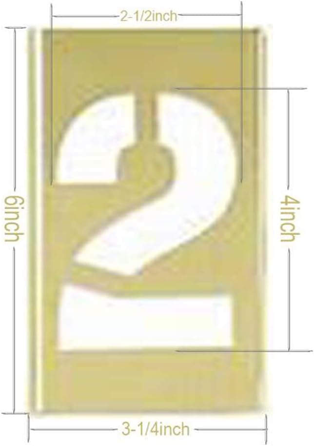 Deezio Curb Stencil Kit for Address Painting, 4 inch Brass Interlocking Numbers Stencils - 15 Piece Set