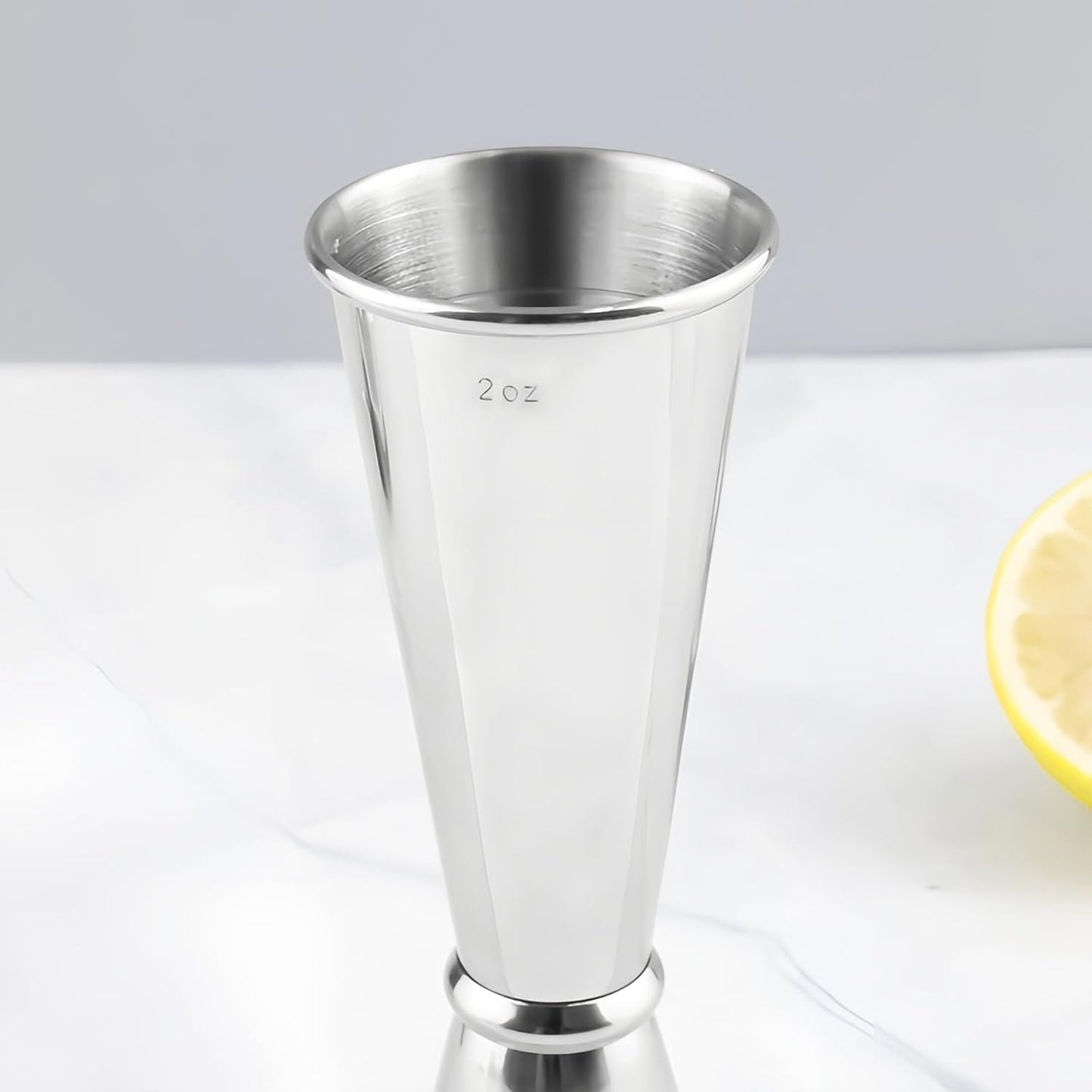 2-Piece Dual-Sided Bartending Jigger Set - 1oz & 2oz Measured Markings, 304 Stainless Steel, Food-Grade Cocktail Measuring Tool for Professional & Home Bars