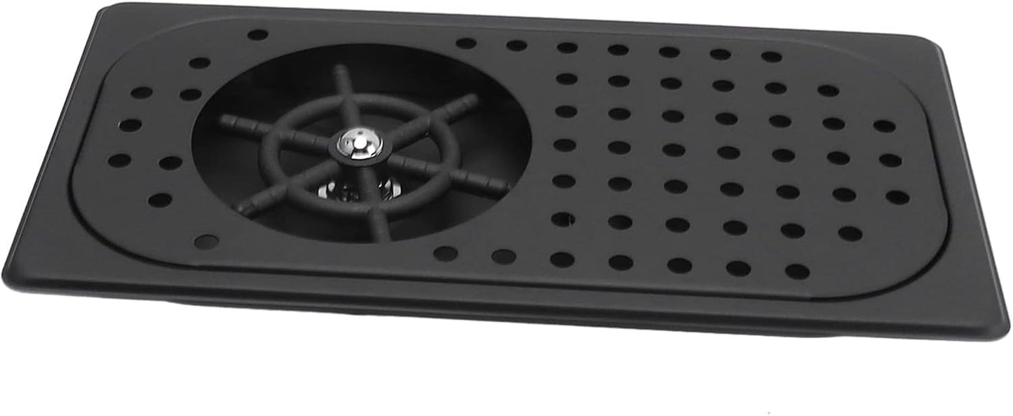 Glass Rinser Cup Washer 304 Stainless Steel Drain Drip Tray Hose Washing Equipment Coffee Shop Bar Glass Sink Rinser (Black A)