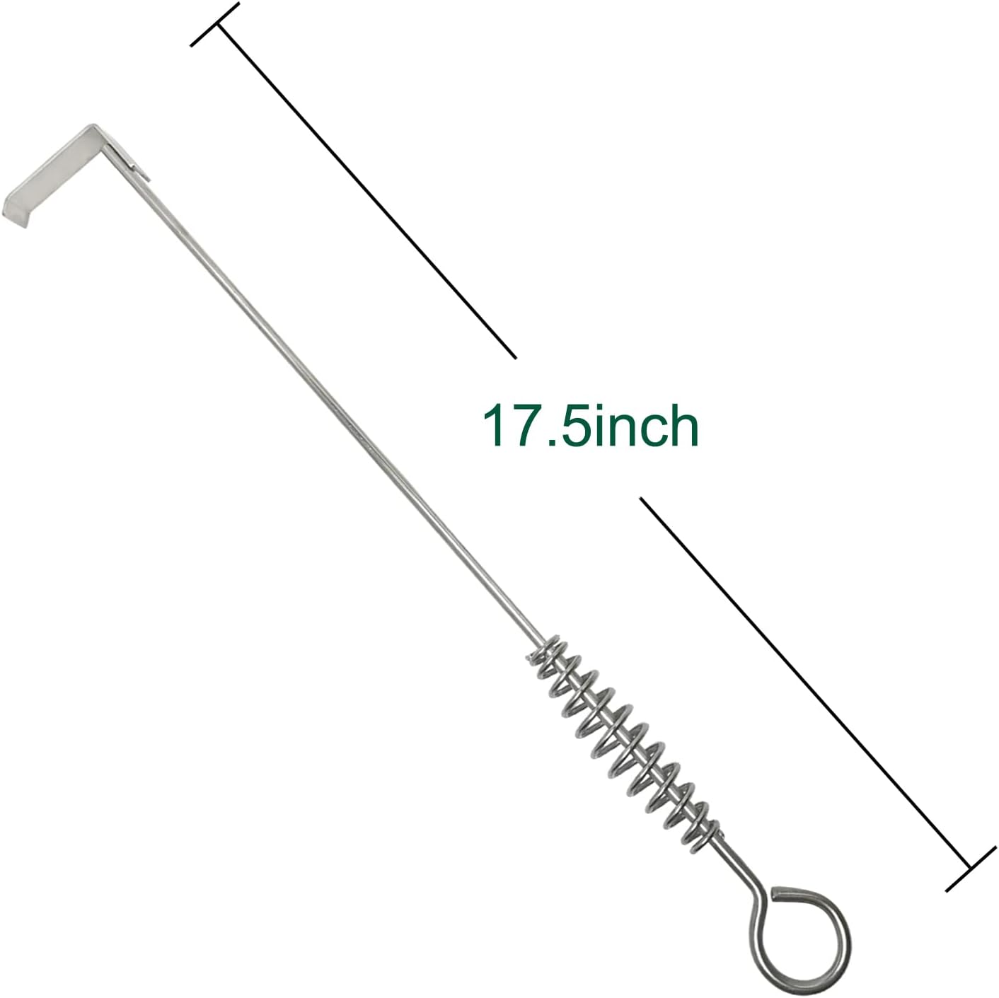 17.5" BBQ Ash Tool Poker Rake, Charcoal and Grill Cleaning Ash Tools for Big Green Egg, Kamado Joe and Other Charcoal Grills Corner Cleaner Accessories