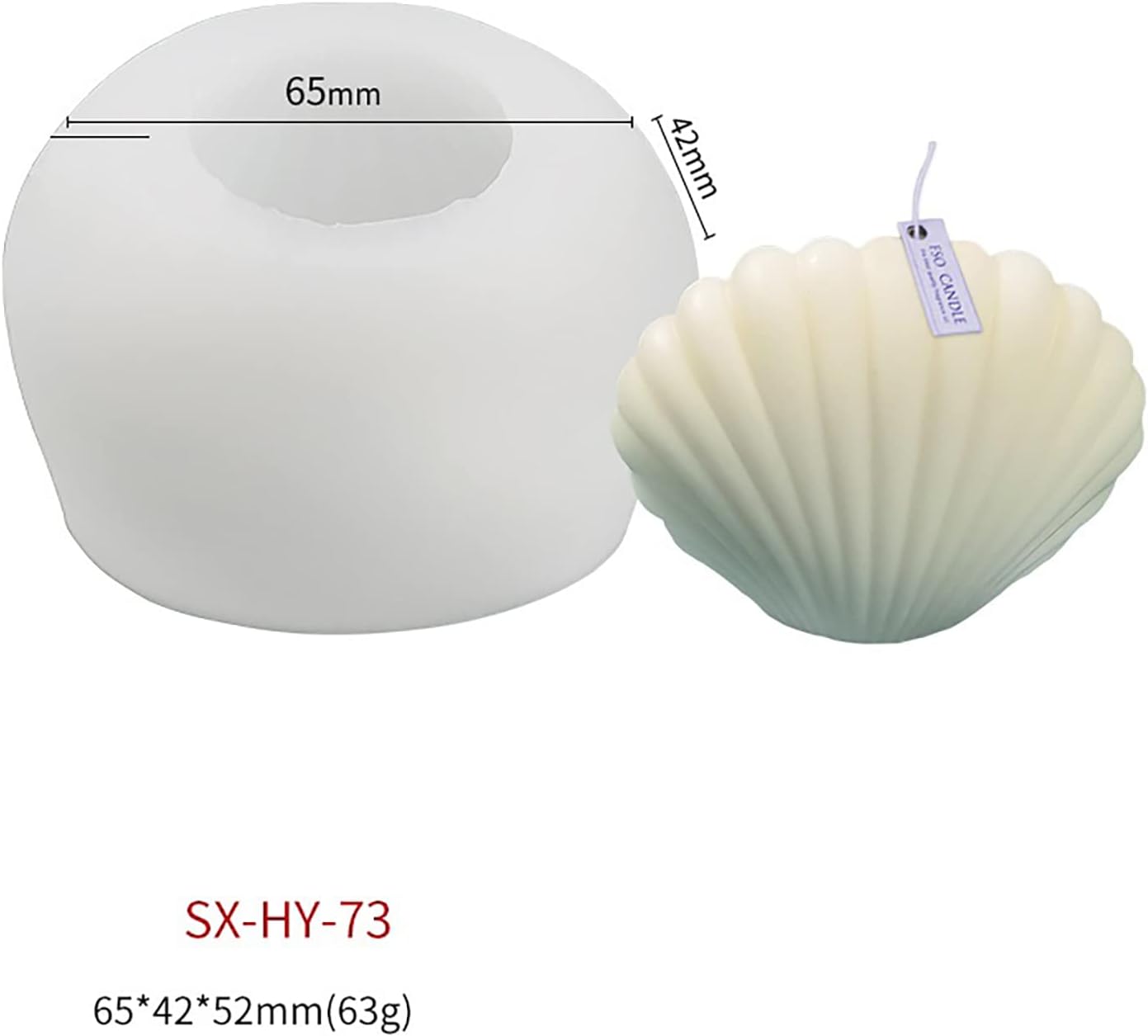 4 Pack Silicone Conch Resin Sea Shell Mold For Candles and Soap - Candle Making Mold