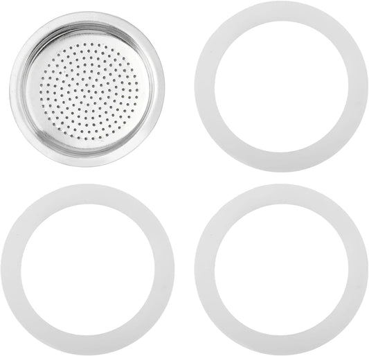 2/3/6/9/12 Cup Gasket & Filter For Stovetop Espresso Coffee Makers, Rubber Seal For Stove Top Coffee Maker Moka Pot, Silicone Gasket Seals, Espresso Machine Replacement Parts(2 cup)