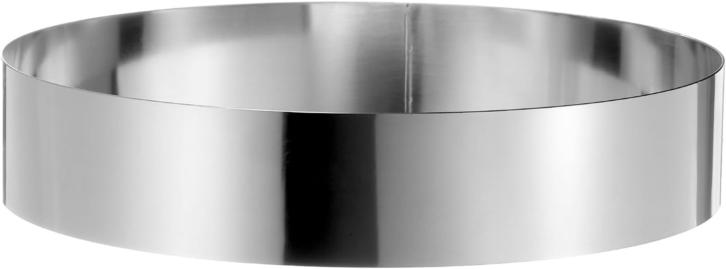 HARFINGTON Round Cake Ring 10 x 2 Inch Seamless Stainless Steel Pastry Mousse Dessert Ring Mirror Coating for Baking Cooking Making Tool