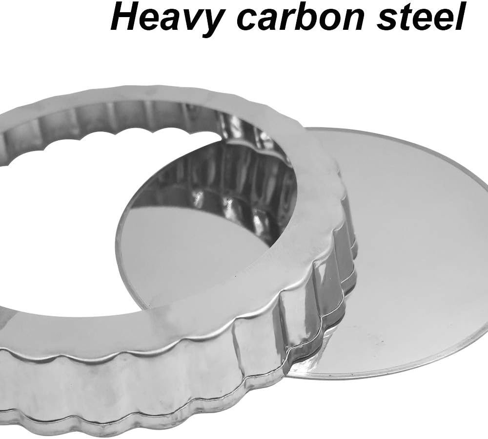 Set of 6, Mini Tart Pan, findTop 4.7 Inch Non-Stick Quiche Pan with Removable Bottom or Oven