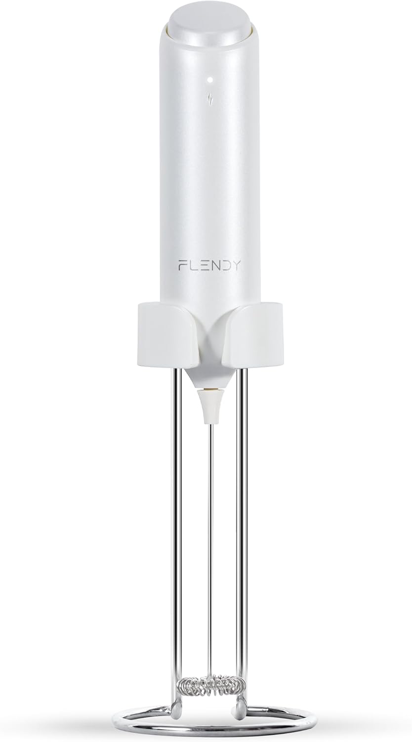 Rechargeable Milk Frother Handheld, Coffee Frother Handheld with USB-C Charging Stand, Electric Drink Mixer Handheld, Mini Electric Whisk Frother for Coffee, Matcha, etc