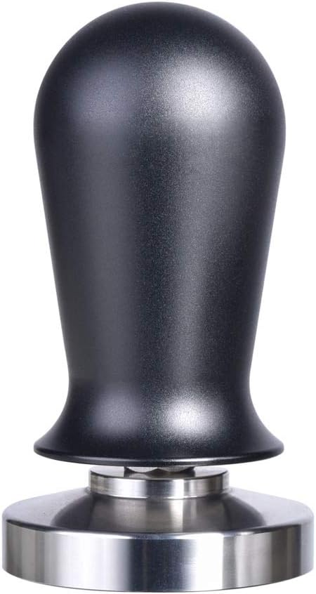 53mm Calibrated Espresso Tamper, Calibrated Coffee Tamper with Spring Loaded Anodized Aluminum Handle Stainless Steel Flat Base, Professional Espresso Hand Tamper