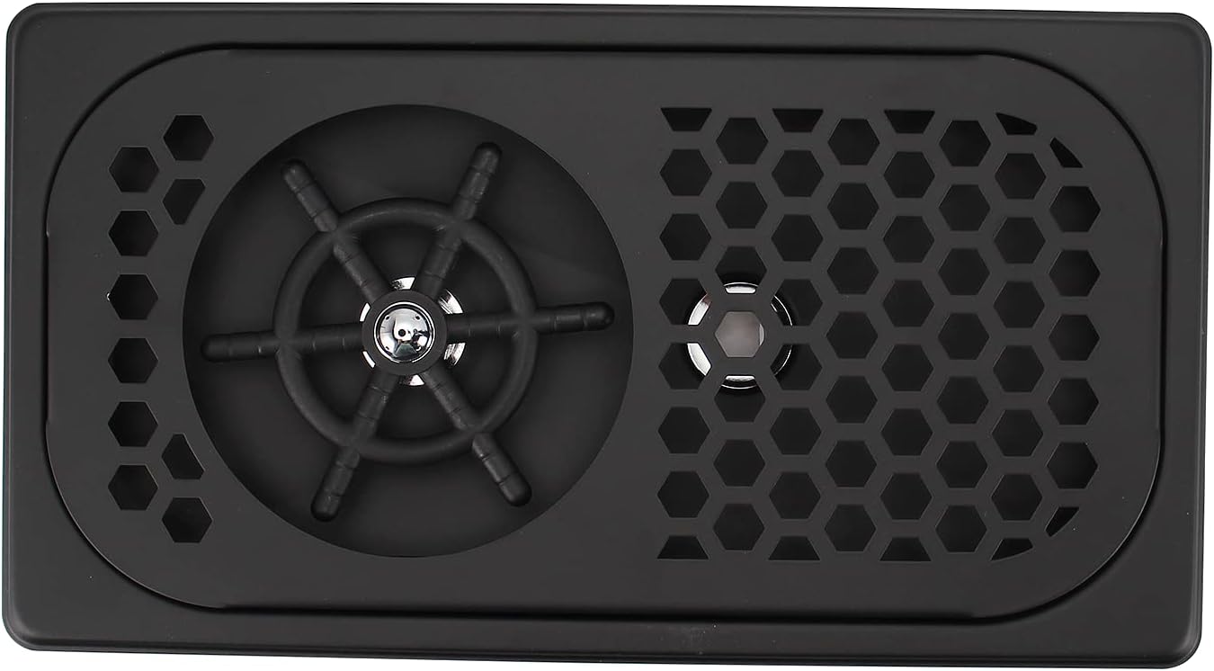 DIBTSA Pitcher Rinser, Stainless Steel Cup Washer Cleaner, Glass Rinser for Household and Commercial (Matte Black, 12.8 x 6.9 x 1.06 inches)