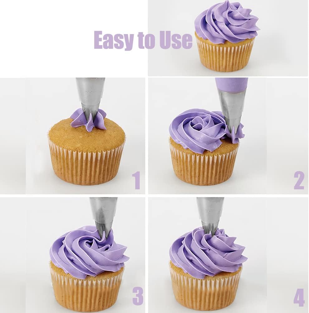 1M Open Star Piping Tip,1M Icing tip for Cake Decorating,6 Pcs Large 1M Tip,Stainless Steel