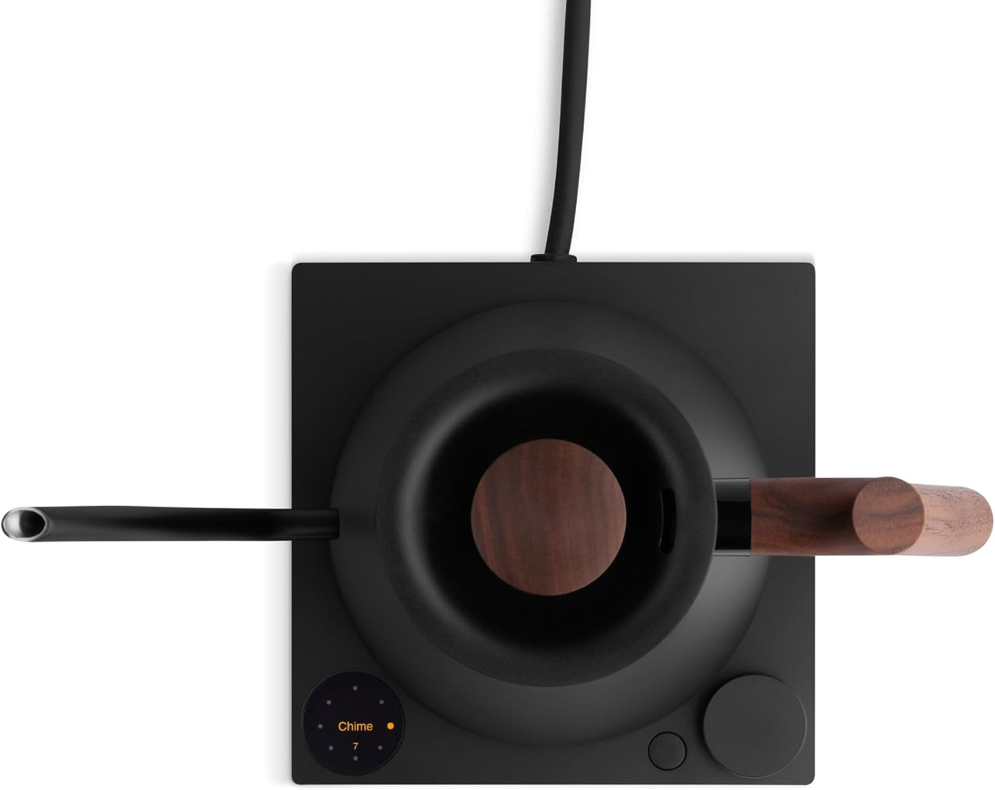 Fellow Stagg EKG Pro Electric Gooseneck Kettle - Pour-Over Coffee and Tea, Quick Heating, Precise Temperature Control, Scheduling, Built-in Brew Timer, Matte Black with Walnut Wood Handle, 0.9 Liter