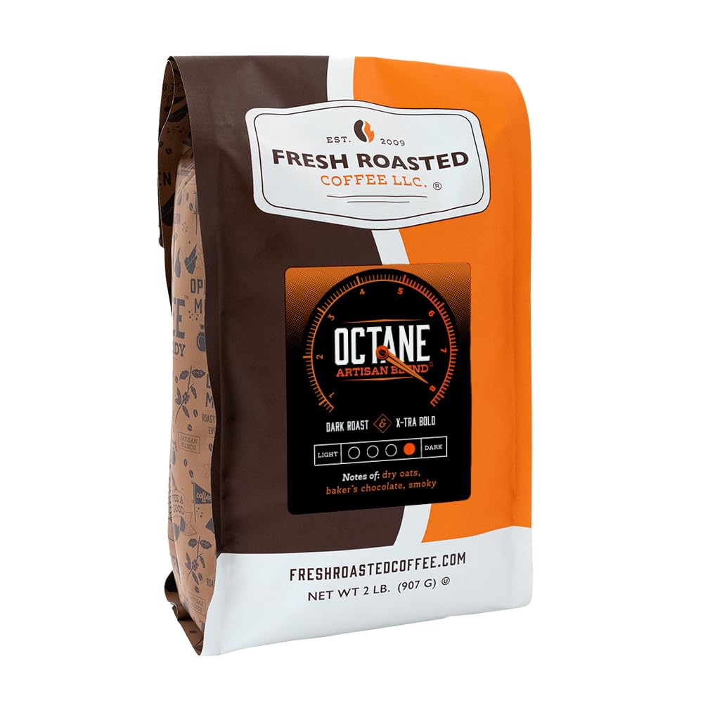 Fresh Roasted Coffee, Octane, 2 lb (32 oz), Dark Roast, Kosher, Ground