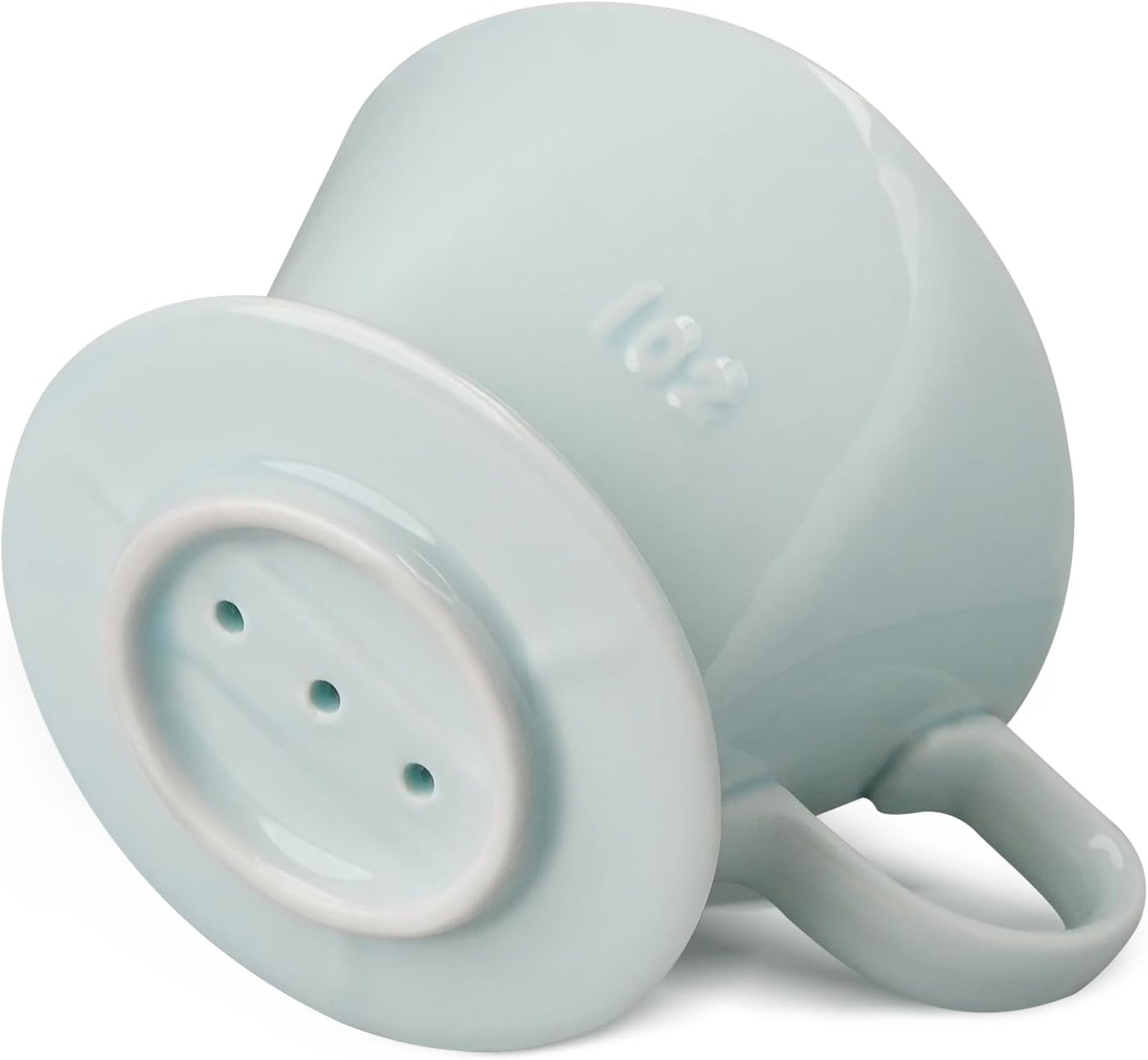 Handmade Pour Over Ceramic Coffee Dripper - Authentic Brewing Experience for Camping, Office, and Home (Green)