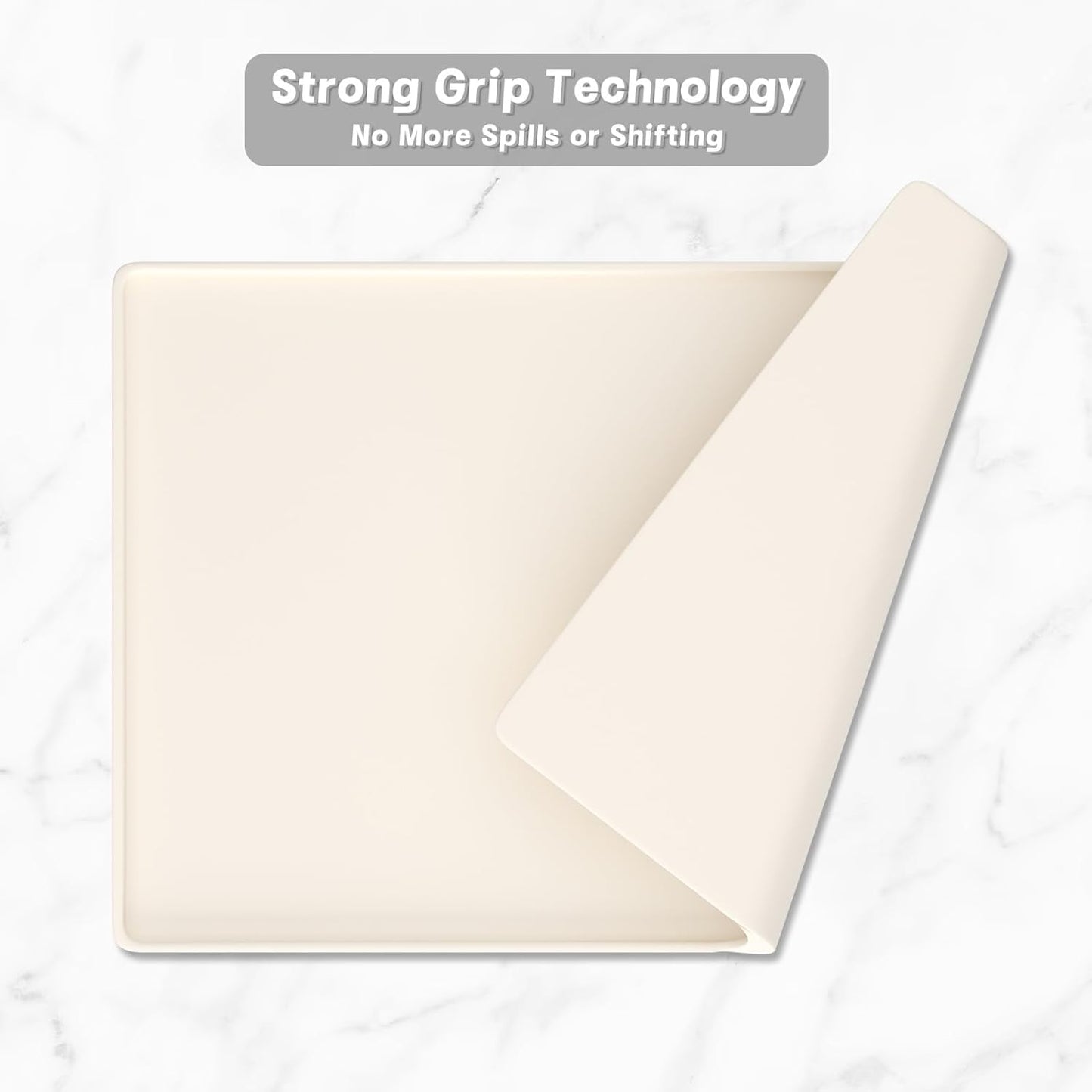 Rnivvi Silicone Coffee Mat, 12" x 19" Waterproof Raised Edge Coffee Bar Mats for Espresso Machine Station Accessories, Heat Resistant Dish Drying Pad for Kitchen Counter, Rubber Bar Decor Pad, Beige