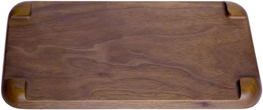 Rustic Walnut Wooden Tray Solid Wood Serving Tray Square Rectangle Platter Tea Tray Coffee Table Tray (Rectangle Small (12x6x0.9 inch))