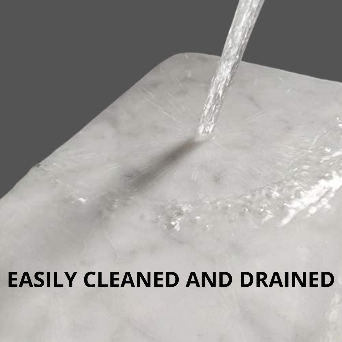 KC KULLICRAFT 8×12 White Marble Cheese & Charcuterie Serving Board – Natural Marble Cutting Board & Pastry Slab with Non‑Slip Feet – Premium Stone Kitchen Tray Gift.