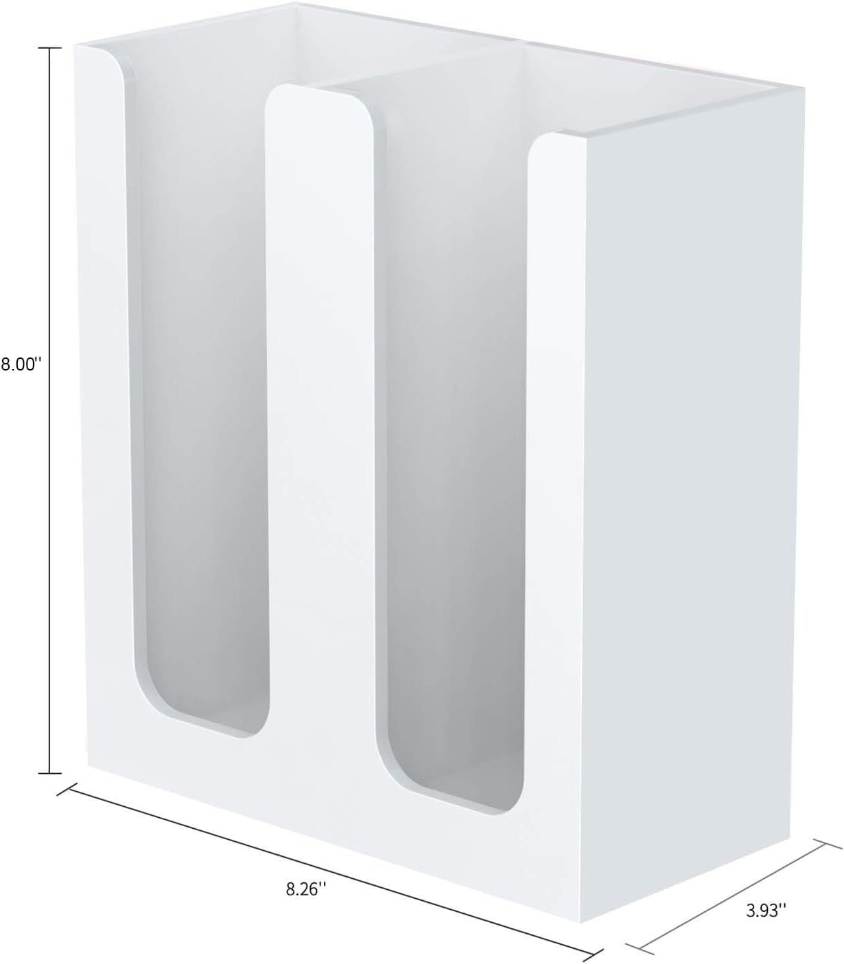 Richboom Acrylic Coffee Cup and Lid Storage Organizer Holder, 2 Compartments, White