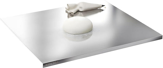 Stainless Steel Cutting Boards for Kitchen,304 Stainless Steel Chopping Boards with Lip and Non-slip silicone pad for Countertop Cutting Meats Fruits, Easy To Clean (15.7 * 27.5 * 0.06inch)