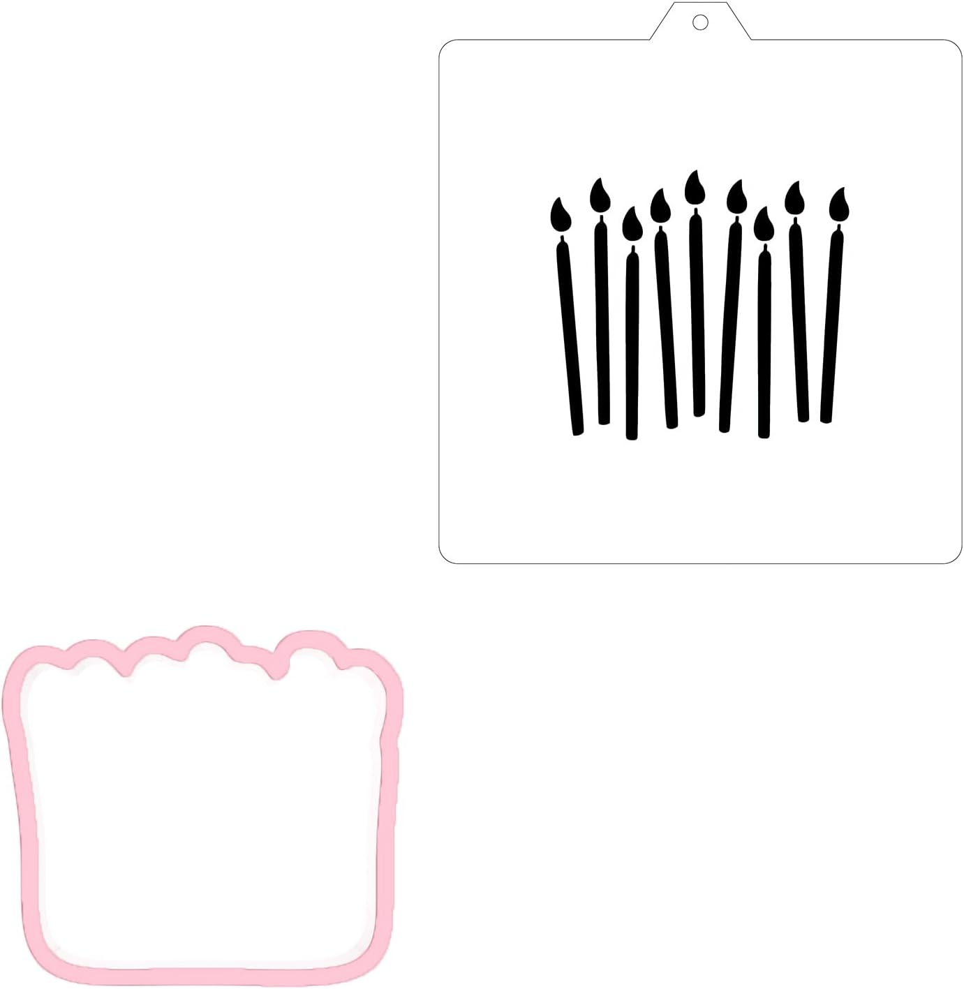 Birthday Candle Cookie cutter and stencil set Baking stencils and cutters bundle DIY bakery decorating kit Cookie cutter with stencils Icing stencil BIRTHDAY CANDLES CUTTER/STENCIL)