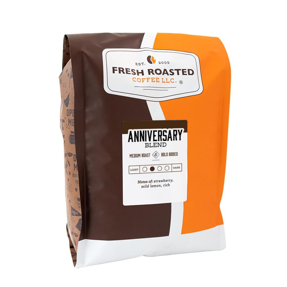Fresh Roasted Coffee, Anniversary Blend, 5 lb (80 oz), Medium Roast, Kosher, Ground