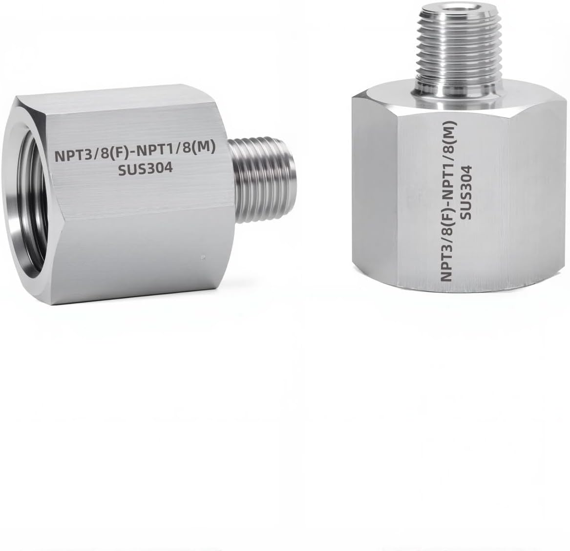 2 pieces Npt3/8 Female to Npt1/8 Male Reducer,3/8-1/8Water pipe Adapter, Fabricate of 304 Stainless Steel