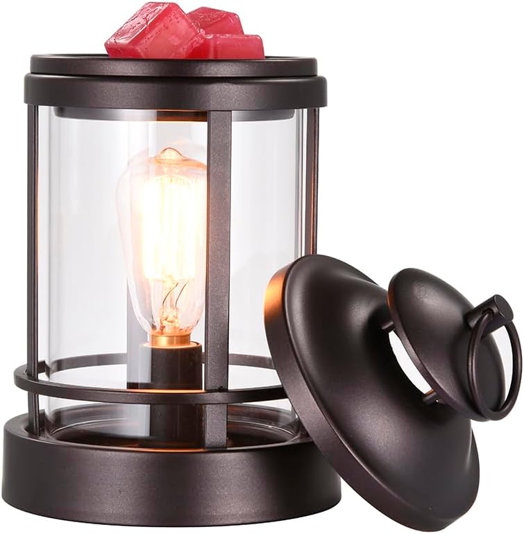 Electric Wax Warmer - Metal Wax Melting for Scented Wax, Edison Light Bulb Candle Wax Burner, for Home Decoration Office Wax Melting Melter, Gift (Retro, Castle)