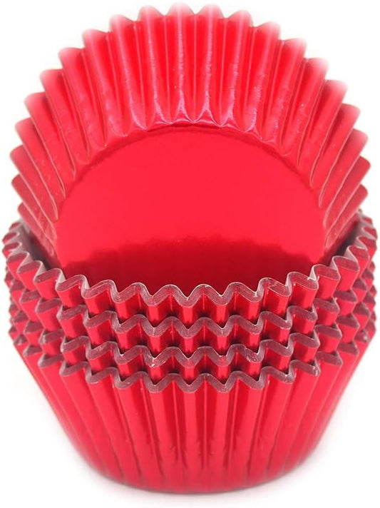 Standard Red Foil Cupcake Liners Muffin Baking Cups for Party and More, 100-Count