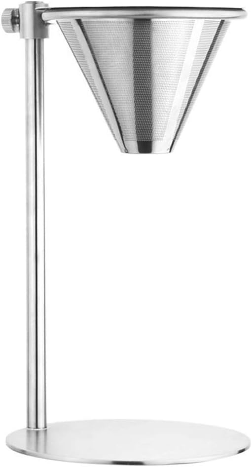 Stainless Steel Adjustable Pour Over Coffee Maker, Adjustable Stand, Double Layer Filter, Freestanding Drip Cone Brewer and Stand, Make Coffee Directly into Mug, Cup or