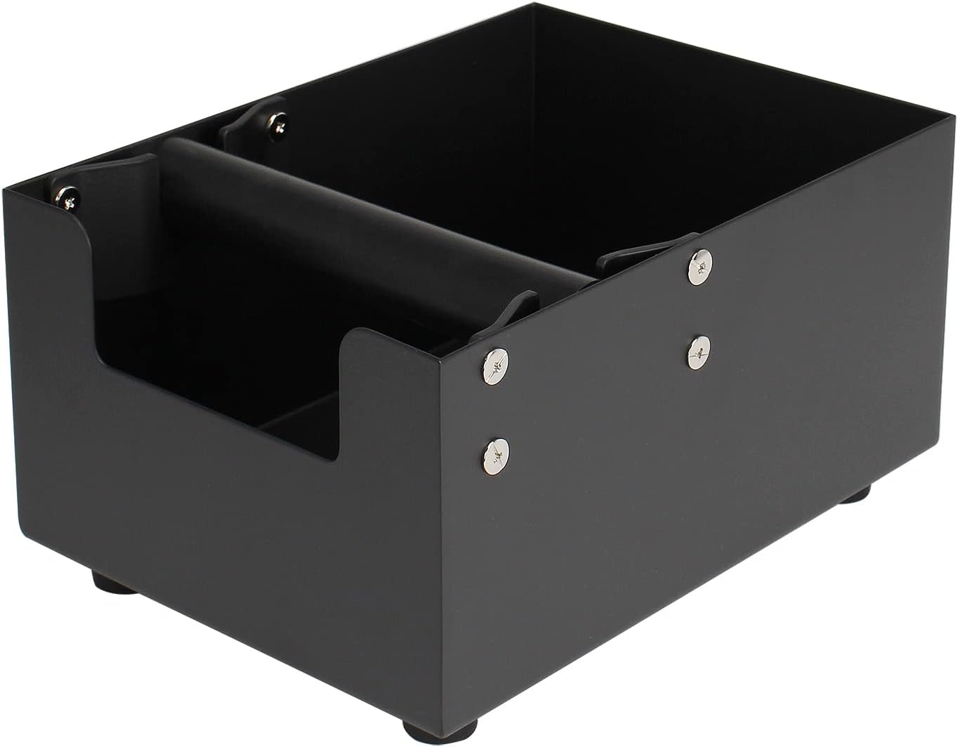 Espresso Knock Box,Coffee Grounds Pucks Knock Box with Removable Rubber Knock Bar and Non-Slip Base (Matte Black)