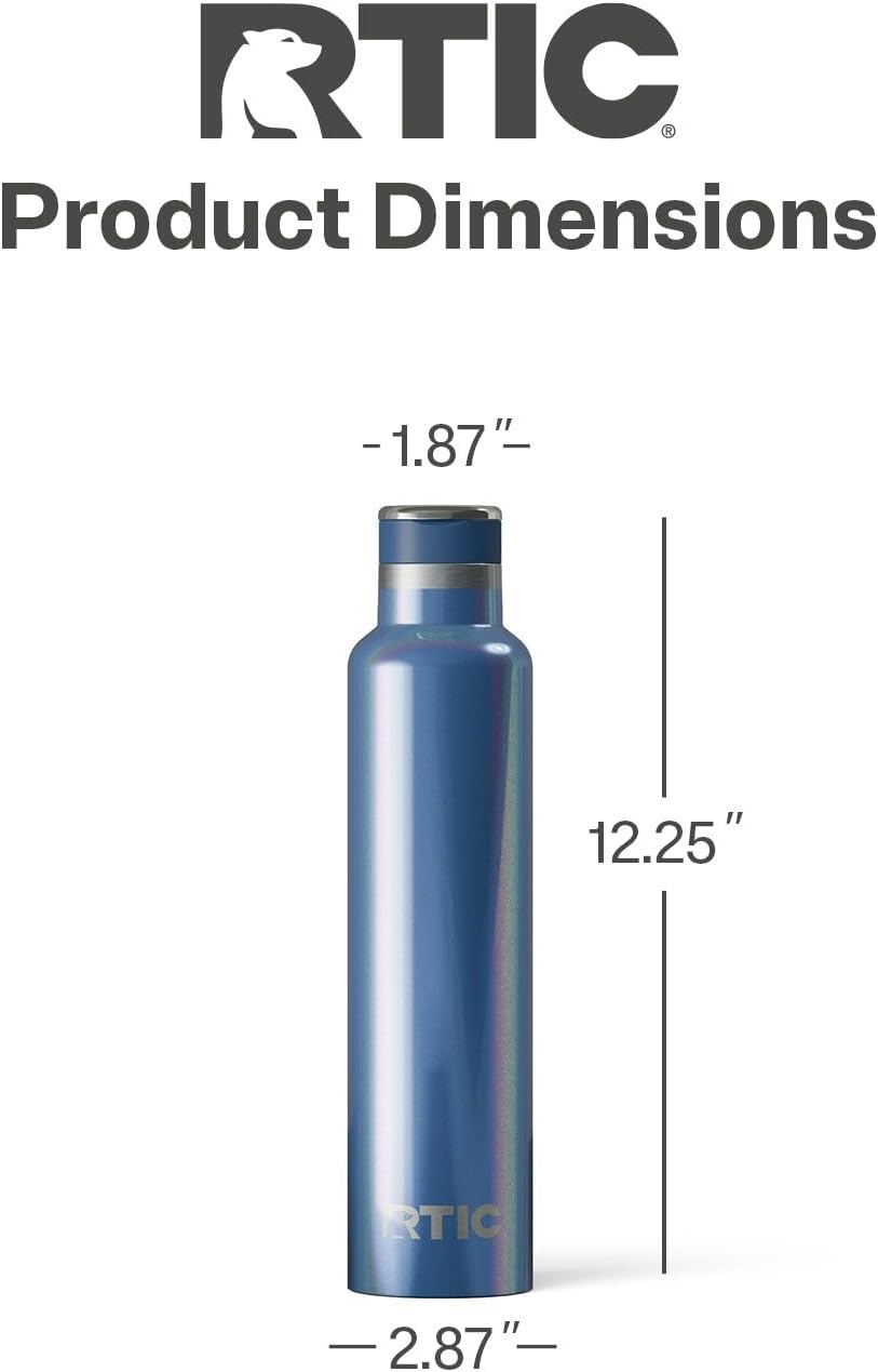 RTIC 26oz Journey Bottle Metal Stainless Steel Vacuum Insulated, BPA Free, Reusable, for Water, Hot and Cold Drinks, Travel, Sports, Camping, Pond Glitter
