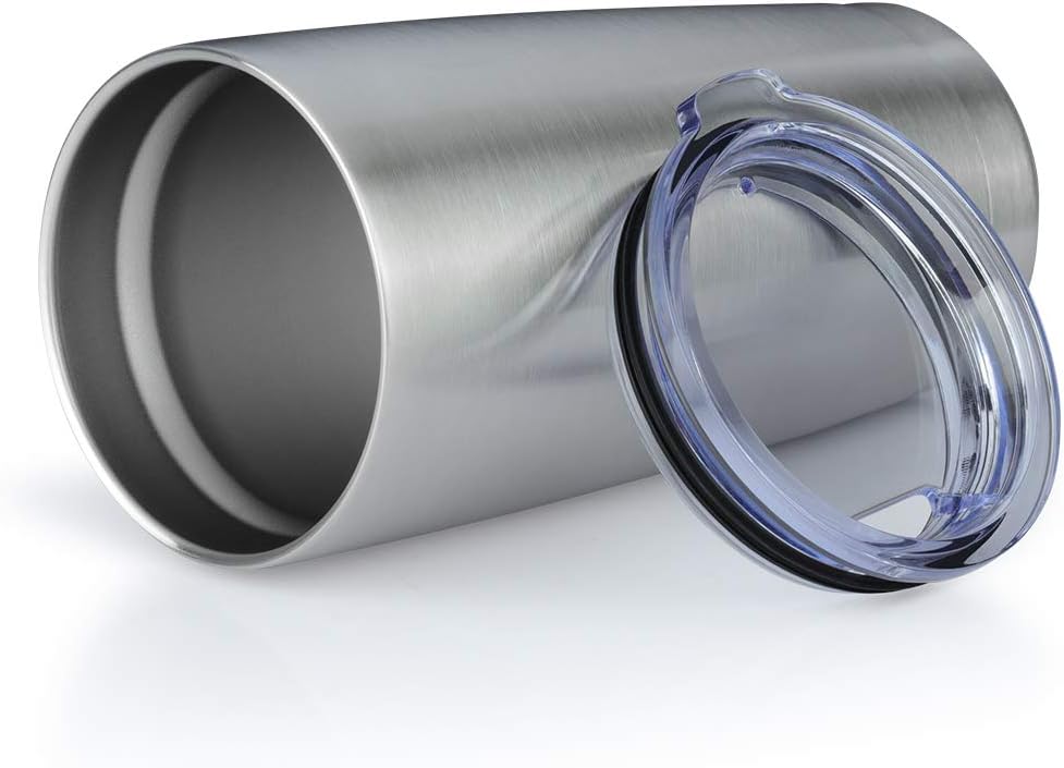 20oz Tumbler Bulk Stainless Steel Vacuum Insulated Tumblers with Lid Double Wall Travel Mug, Powder Coated Coffee Cup, Suitable for Ice Drinks and Hot Beverage (Stainless steel 12pack)