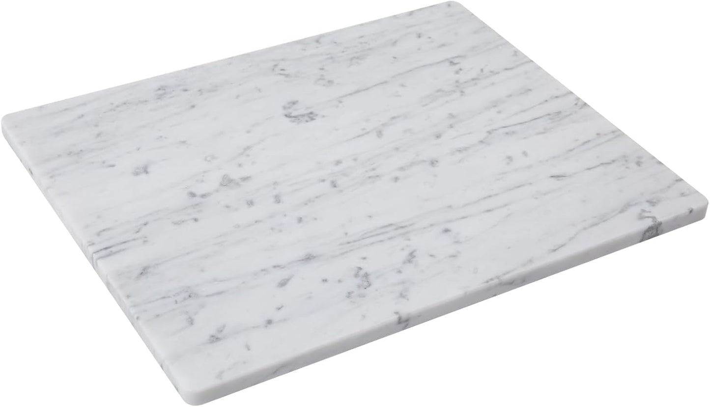 Carrara White Marble Cutting Board, 16x20 Inch Large Marble Pastry Board With Non-Slip Feets-Wedding Gift, Housewarming Gifts, Pack Of 1 Piece