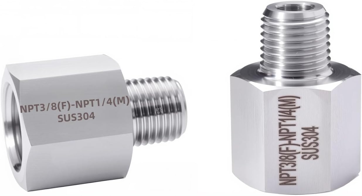 2 pieces Npt3/8 Female to Npt1/4 Male Reducer,3/8-1/4Water pipe Adapter, Fabricate of 304 Stainless Steel