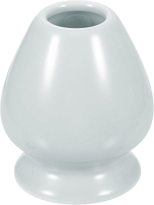 HARFINGTON Ceramic Chasen Stand 70mm Matcha Whisk Holder Teas Set Whisks Stand Traditional Matcha Tea Chasen Holder Tea Set Accessories for Tea Tasting, Ice Gray