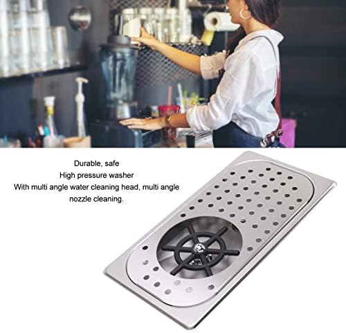 Glass Rinser, Countertop Commercial Pitcher Rinser, High Pressure Cup Washer, Stainless Steel Cup Washer with Drain Drip Tray Hose for Home Kitchen, Restaurant, Bar, Coffee