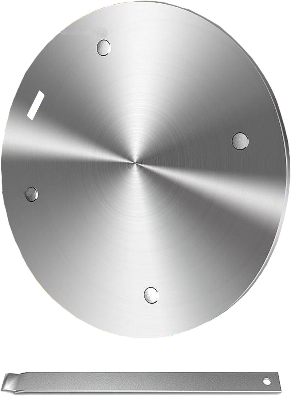 6.3Inch Heat Diffuser Plate, Grourarty Stainless Steel Cooking Induction Adapter Simmer Plate for Electric Gas Glass Cooktop Hob Ring, Induction Cooktop Converter Plate with Handle