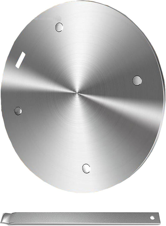 6.3Inch Heat Diffuser Plate, Grourarty Stainless Steel Cooking Induction Adapter Simmer Plate for Electric Gas Glass Cooktop Hob Ring, Induction Cooktop Converter Plate with Handle