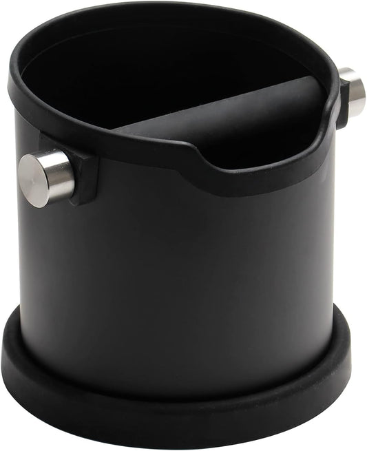 Espresso Knock Box, Capacity 60.8oz/1800ML Stainless Steel Coffee Grounds Container Waste Bin Coffee Tools for Barista and Non-slip Base (Black)