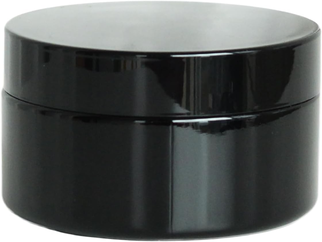 Black Glass Storage Jar 100ml Wide Mouth Airtight UV Protection Container for Spice Coffee