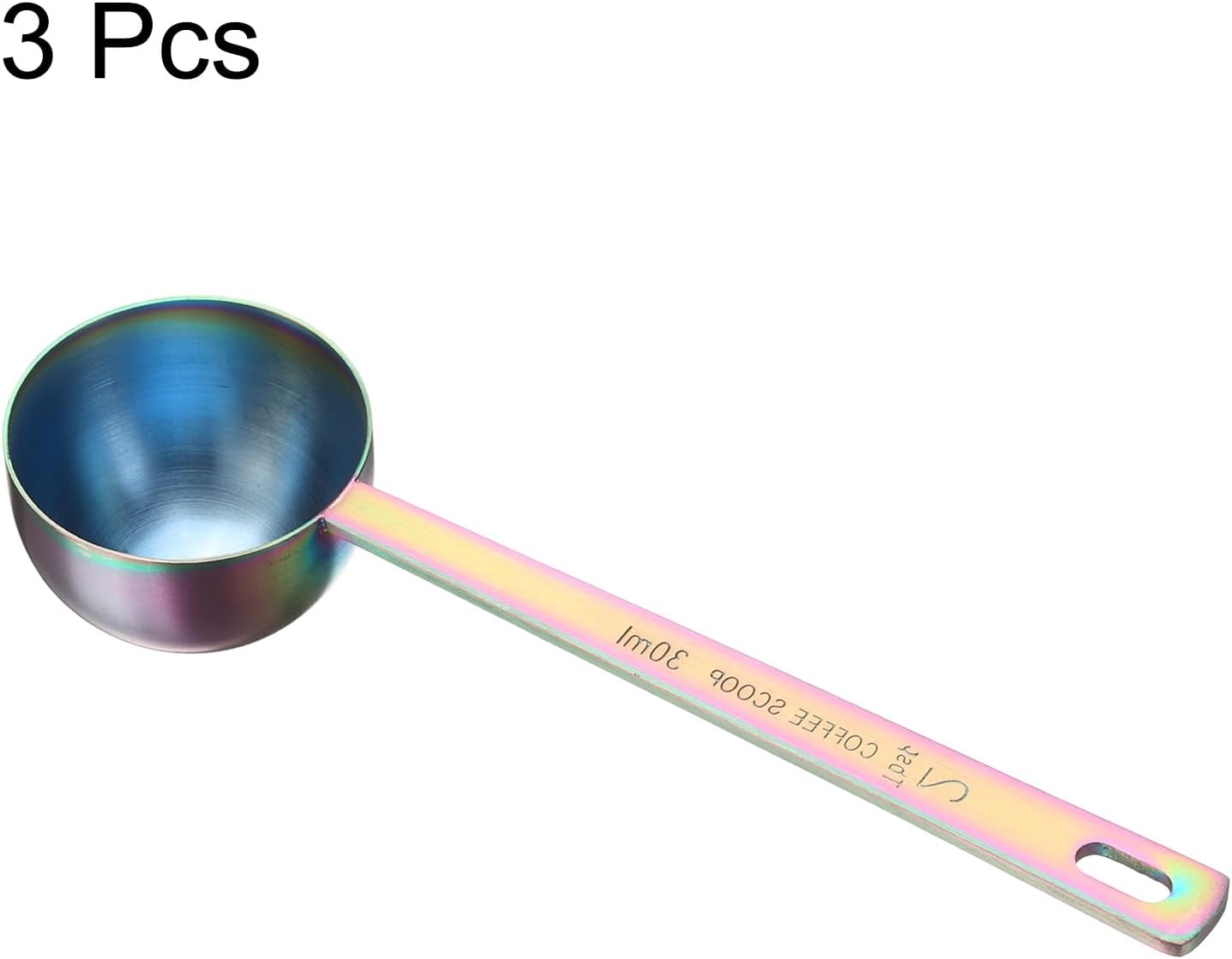 HARFINGTON 3pcs Coffee Scoop Spoon 2tbsp (6tsp, 30ml) 304 Stainless Steel Long Handle Teaspoon/Tablespoon Measuring Spoons Scoops for Tea Sugar Kitchen, Multicolor