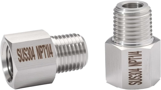 2 pieces Npt1/4 Female to Npt1/4 Male Reducer,1/4Water pipe Adapter, Fabricate of 304 Stainless Steel