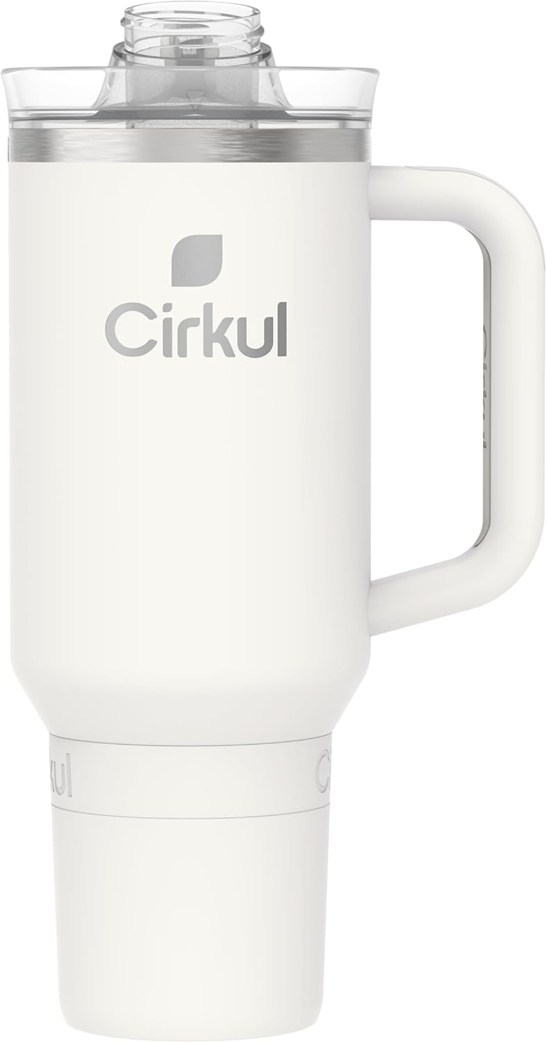 Cirkul 40oz. Pearl Stainless Steel Tumbler with Handle, All-Day StrawSip™, Double-Wall Insulated