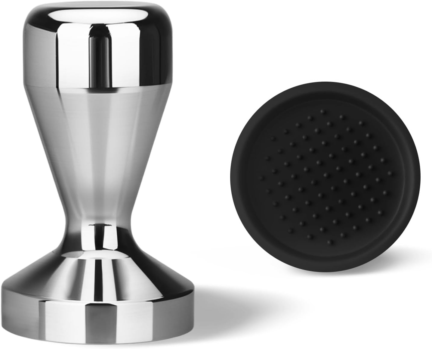 58mm Espresso Tamper, Stainless Steel Coffee Tamper with Silicone Base, Non-Slip Grip Mirror Polish for Even Extraction
