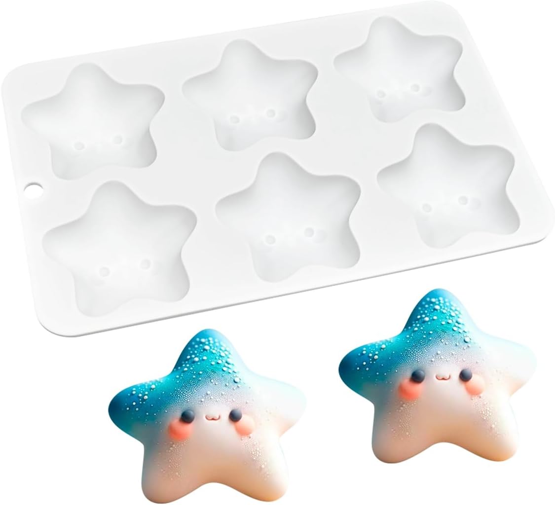 mostsom Cute Star Cartoon Shaped Dessert Mousse Molds 3d Silicone Cake Mold Muffin Pan Baking Tools For Cakes Decorating Supplies (M_ Star)