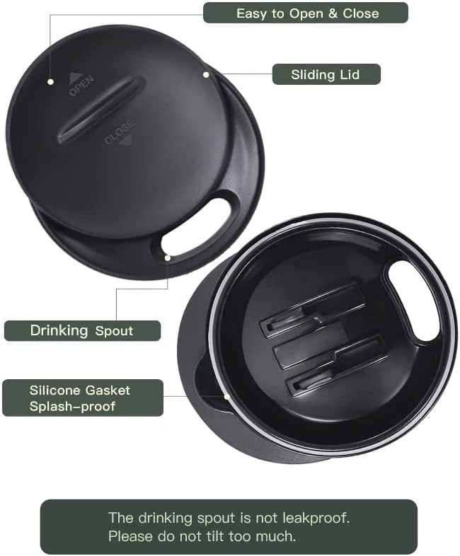 Ideus 16 oz Insulated Coffee Mug with Handle and Lid, Double Wall Stainless Steel Vacuum Thermal Coffee Mug, Travel Coffee Cup Thermal Cup for Home and Office, Navy Blue