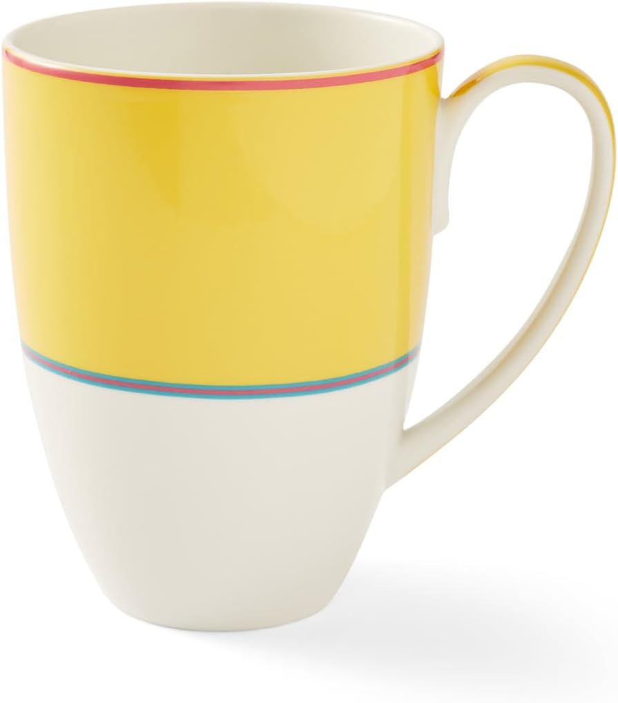Spode Kit Kemp 17oz Calypso Mug | Vibrant Yellow | Porcelain | Dishwasher and Microwave Safe | For Coffee and Tea | Fabulous Gift | Home or Office Use