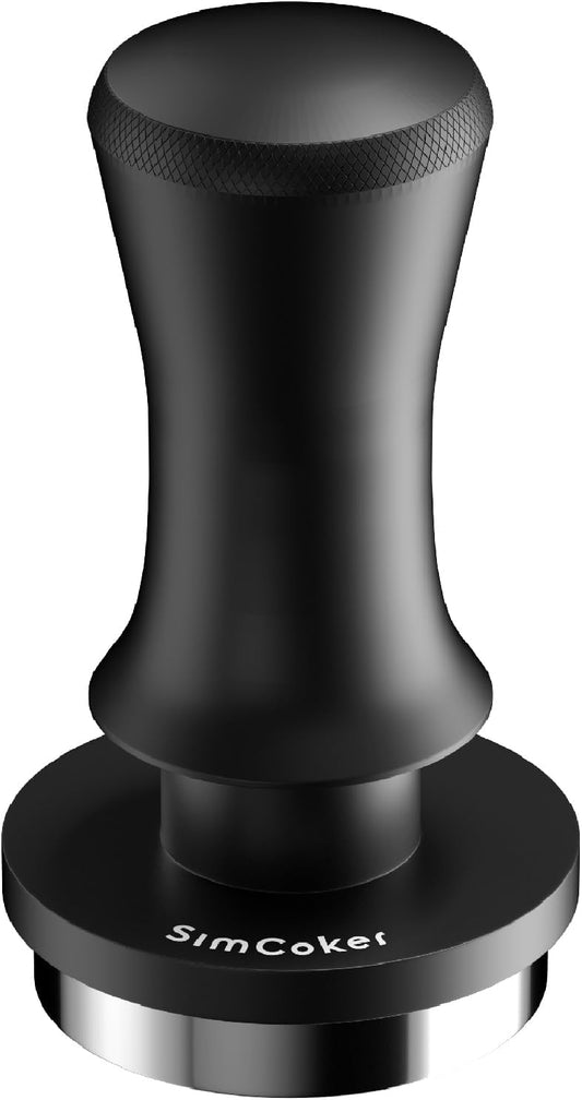 Espresso Tamper, Barista 58mm Coffee Tamper,Spring-loaded,Stainless Steel,Flat Base
