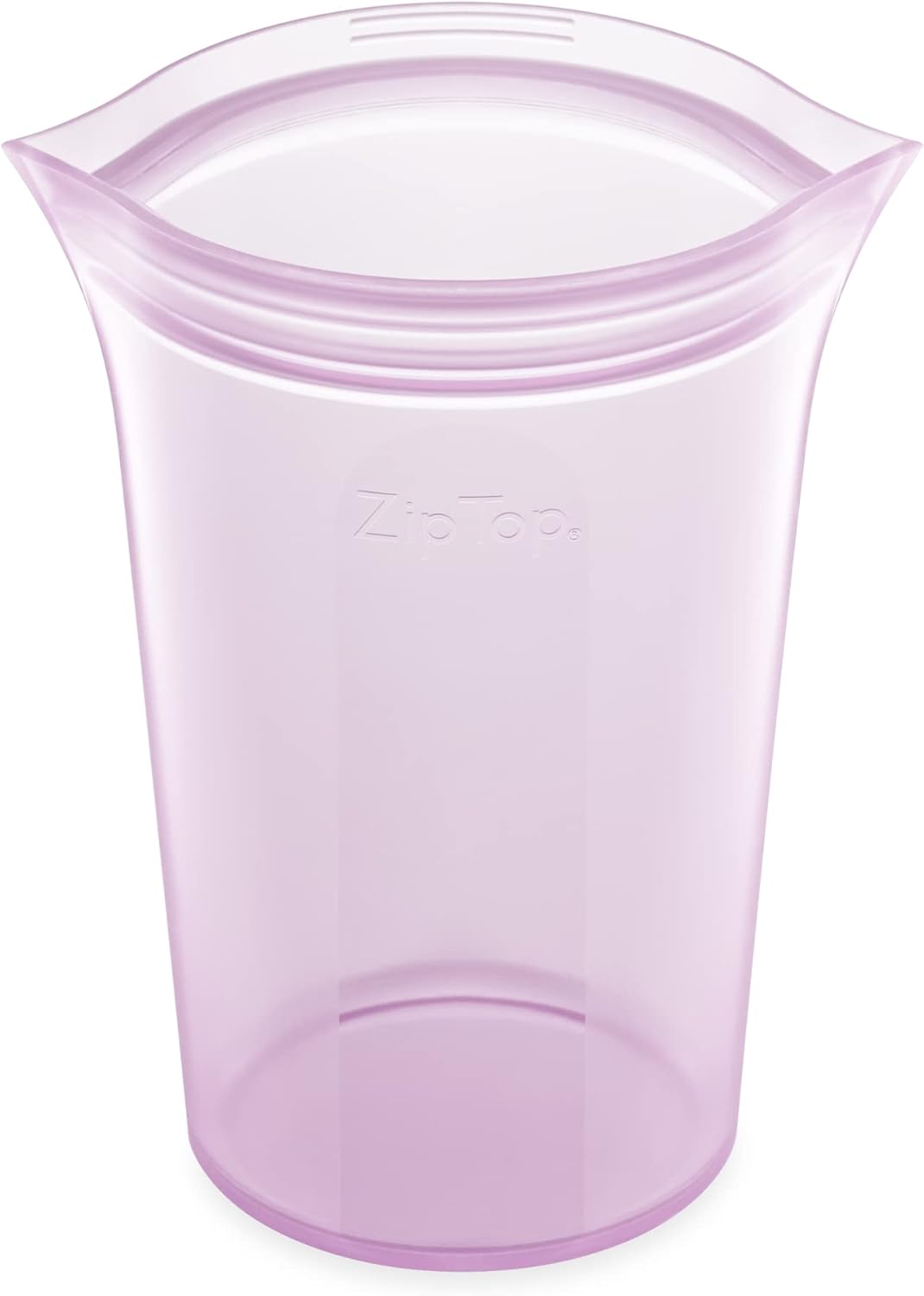 Zip Top Reusable Food Storage Bags | Large Cup [Lavender] | Silicone Meal Prep Container | Microwave, Dishwasher and Freezer Safe | Made in the USA