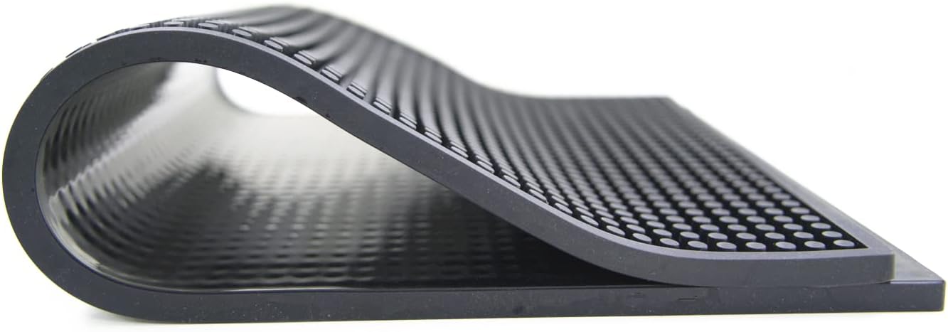 Large Size Thicker Bar Mat for Countertop,Dish Drying Mat, Coffee Bars, Tea Bar,Under Sink Storage Mat 12X24''( Black)