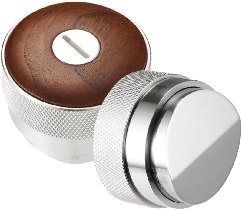 54mm distributor called Adjustable Depth espresso leveler Compatible with Breville Machine Accessories The coffee leveler Made of Stainless Steel and Walnut wood