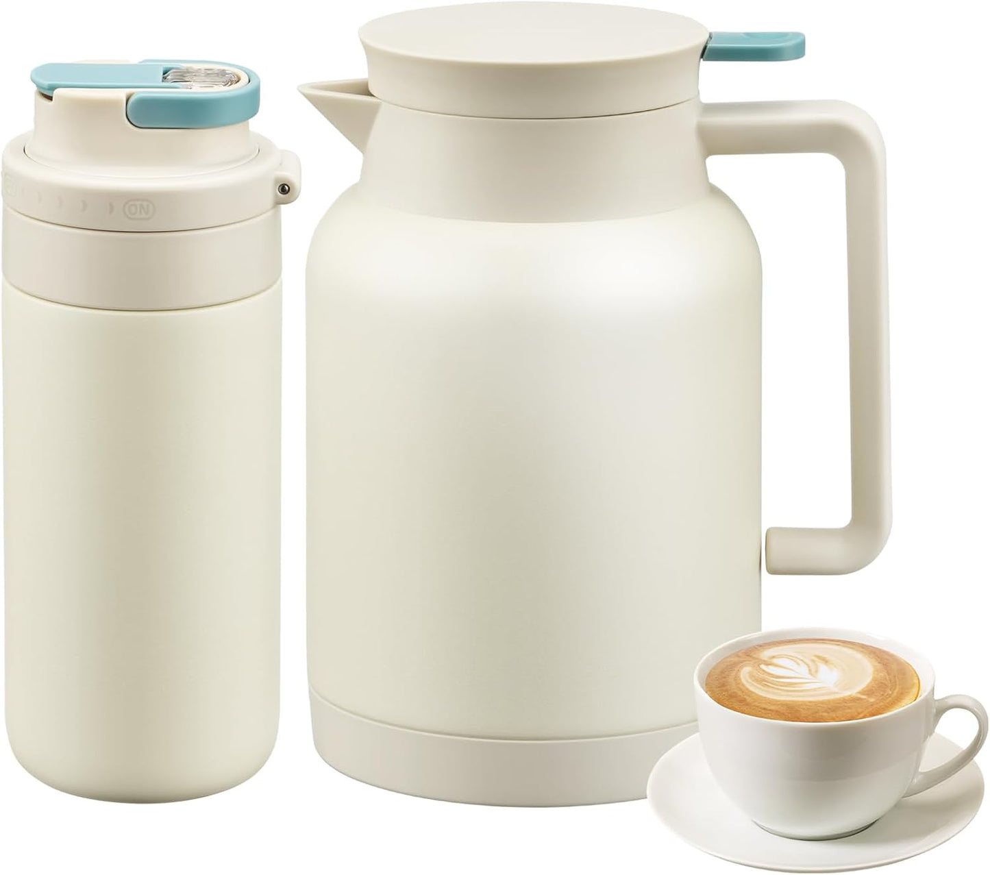 2 Pack 49oz Thermal Coffee Carafe and 15oz Insulated Water Bottle, Stainless Steel Vacuum Thermal Carafes and Water Bottle for Keeping Coffee, Tea, Water - Keep 12 Hours Hot, 24 Hours Cold